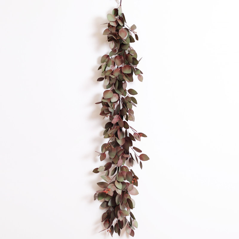 Guirlande bourgogne et eucalyptus, L 12 pi