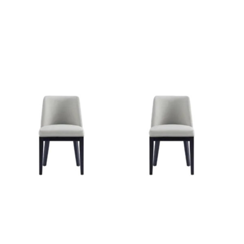 Chaise parsons en bois massif Gansevoort, Gris Pierre