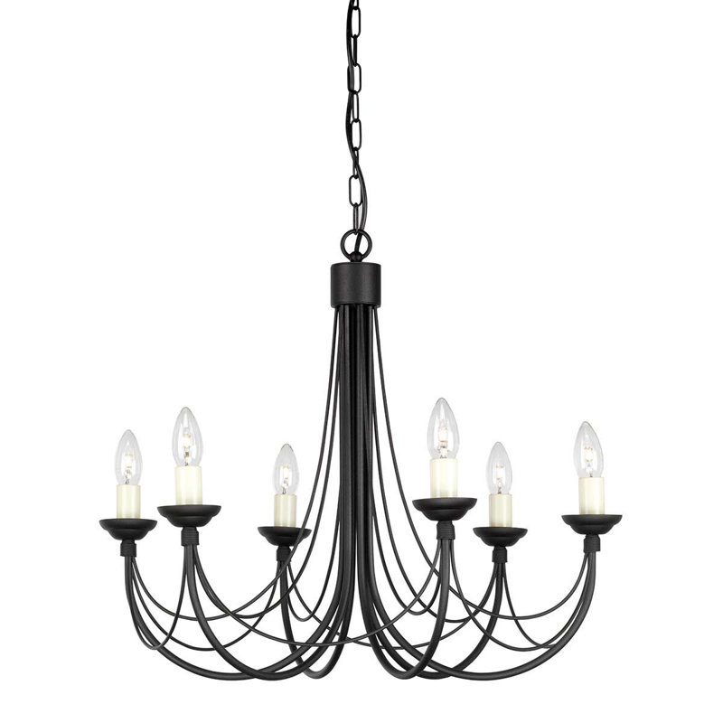 Elba 6 - Light Candle Style Chandelier