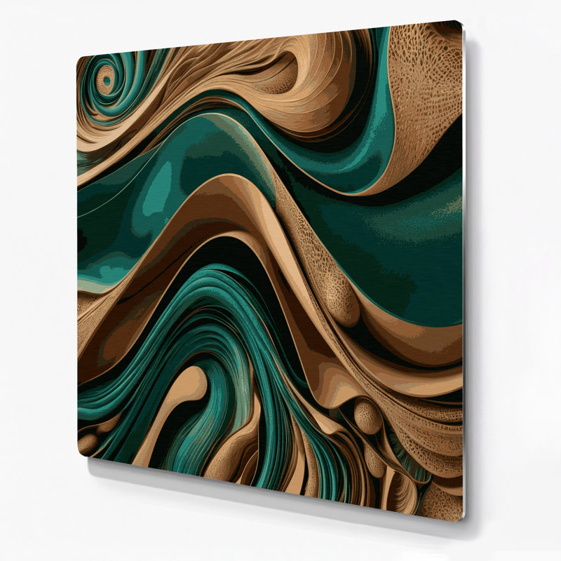 «Biomorphic Abstraction 29», art mural en métal vert, H 8 po x l 8 po