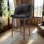 Tabouret Xaedyn classique en cuir de style Mid-Century moderne, bien que fabriqué-1607918922-1607918924
