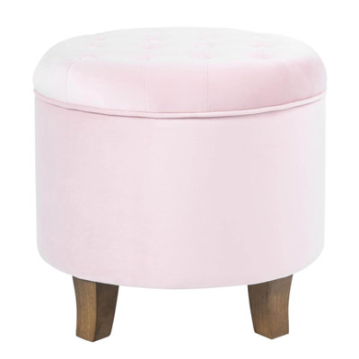 Upholstered Round Velvet Tufted Foot Rest Ottoman Ottoman