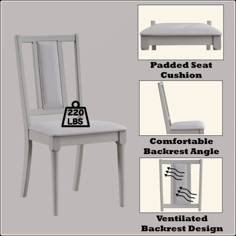 Ensemble de 2 chaises d'appoint Marta en lin et finition naturelle beige