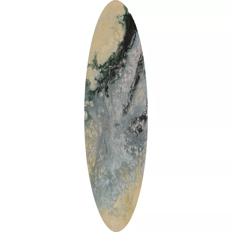 Tidal Abstract Blue and Beige Metal Wall Art Set