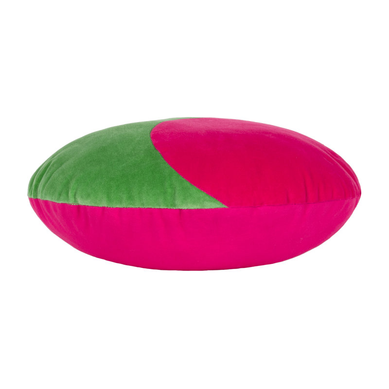 Circular Throw Cushion, Green/Pink
