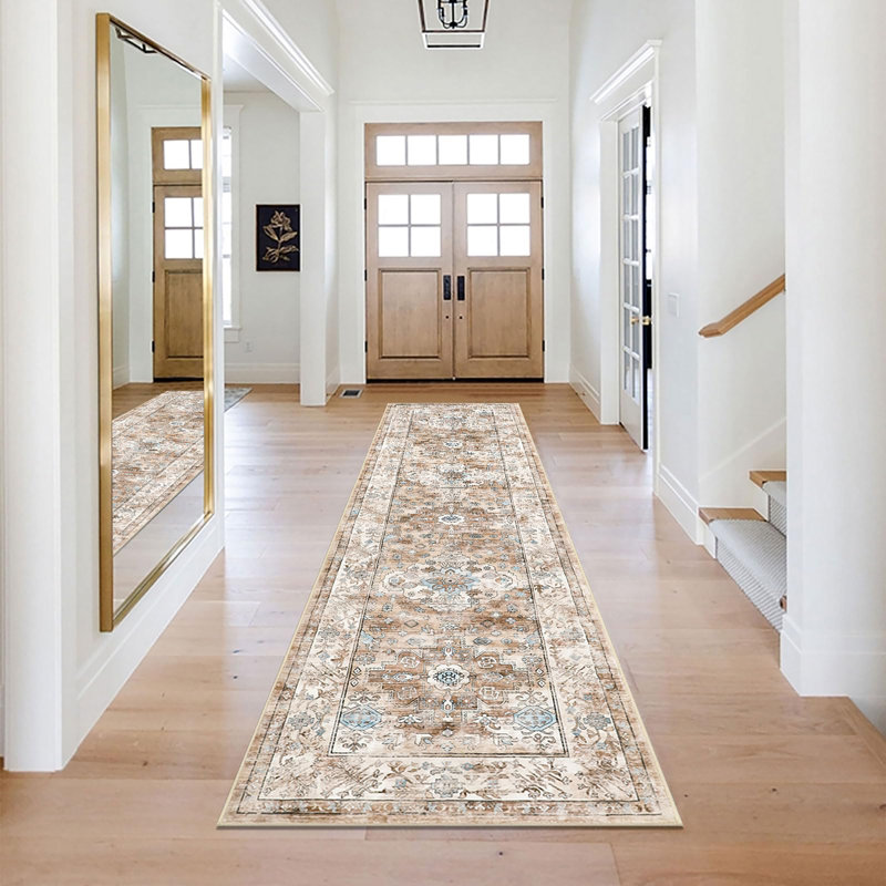 Floral Flatweave Area Rug, Runner 60 x 240cm