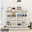 Armoire de rangement pour chaussures moderne autoportante avec 4 tiroirs rabattables et une tablette ajustable