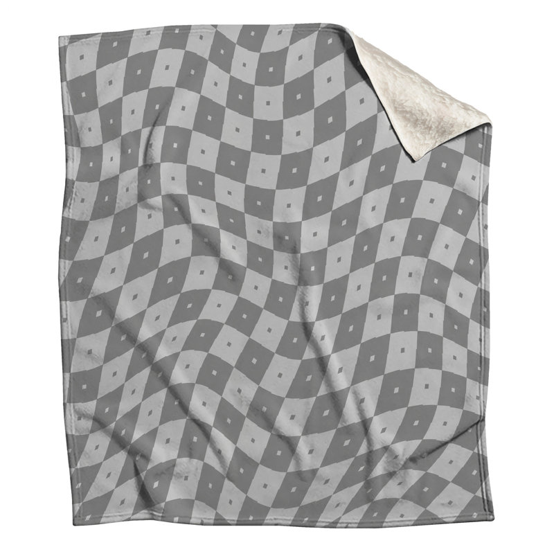 Wavy Checkered Pattern Blankets, 50in W x 60in H
