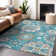 Premium Machine Washable Prisco Teal Rug