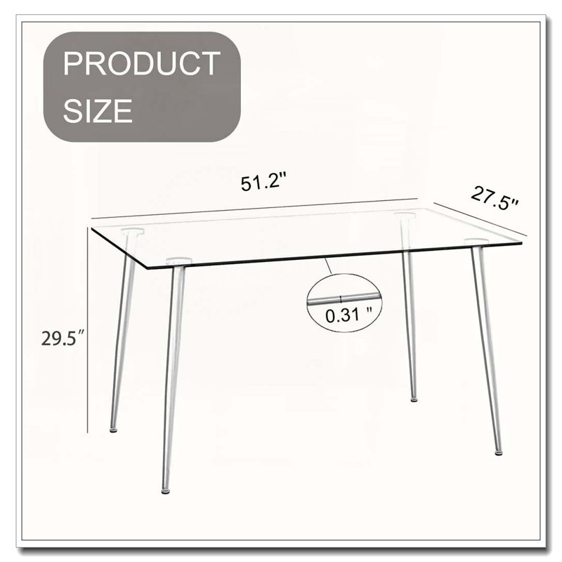 Table de salle à manger 51 ", Noir