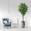 Arbre artificiel dans un pot de fleurs moderne, faux arbre en soie ficus (décoration en pot et arbre)