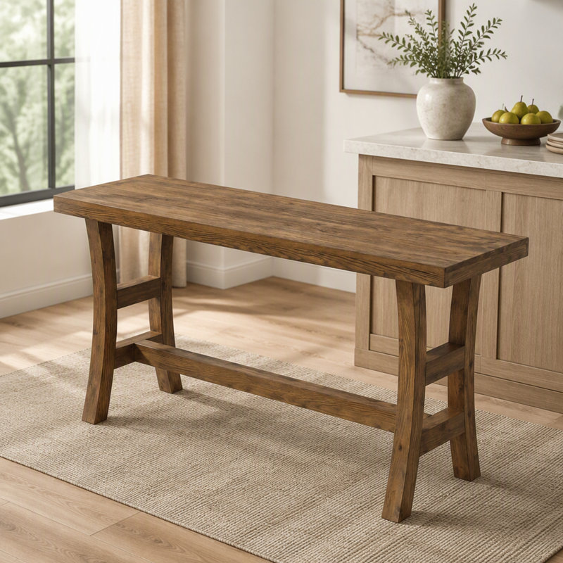 Table de bar 63 po, table de pub en bois massif à hauteur de comptoir pour bistro de cuisine (sans chaise)