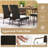  7 Pieces Dining Set w/ Acacia Wood Dining Table Rattan Armchairs Soft Cushions