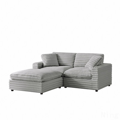 Jenny 3-Piece Chofa In Plush Polyester Cord-Like Fabric