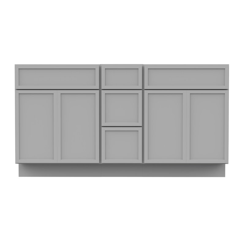 Base de meuble-lavabo double 60 po seulement, Gris