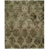 Chelsea Wool Damask Area Rug in Brown