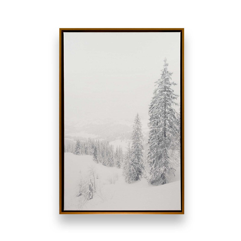 «Winter's Embrace», reproduction sur toile, Cadre flottant or poli, H 36,75 po x l 24,75 po x P 1,75 po