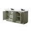 Meuble-lavabo double autoportant 72 po avec plateau en marbre Strada-114679521-114679520-134639121