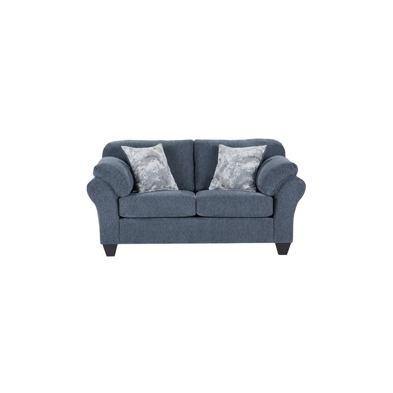 Causeuse Revie, 100 % polyester bleu