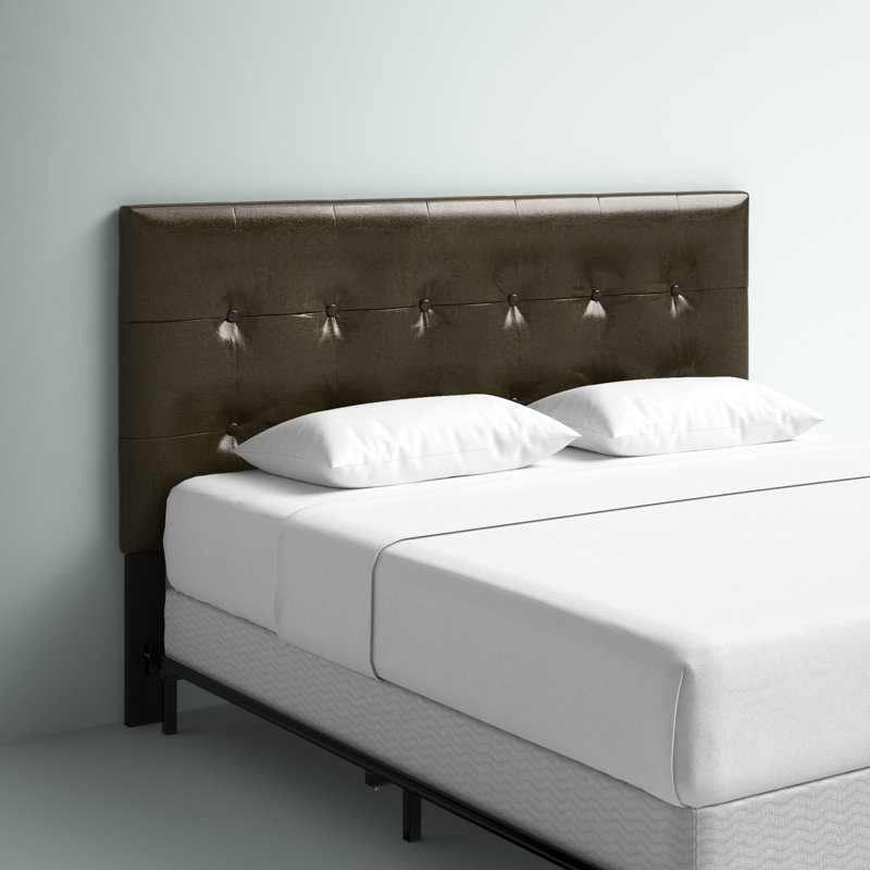 Tête de lit tapissier à panneau Widmer, Double / Grand, Brun