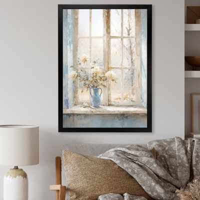 Blanc et bleu, minimalisme floral, fenêtres I