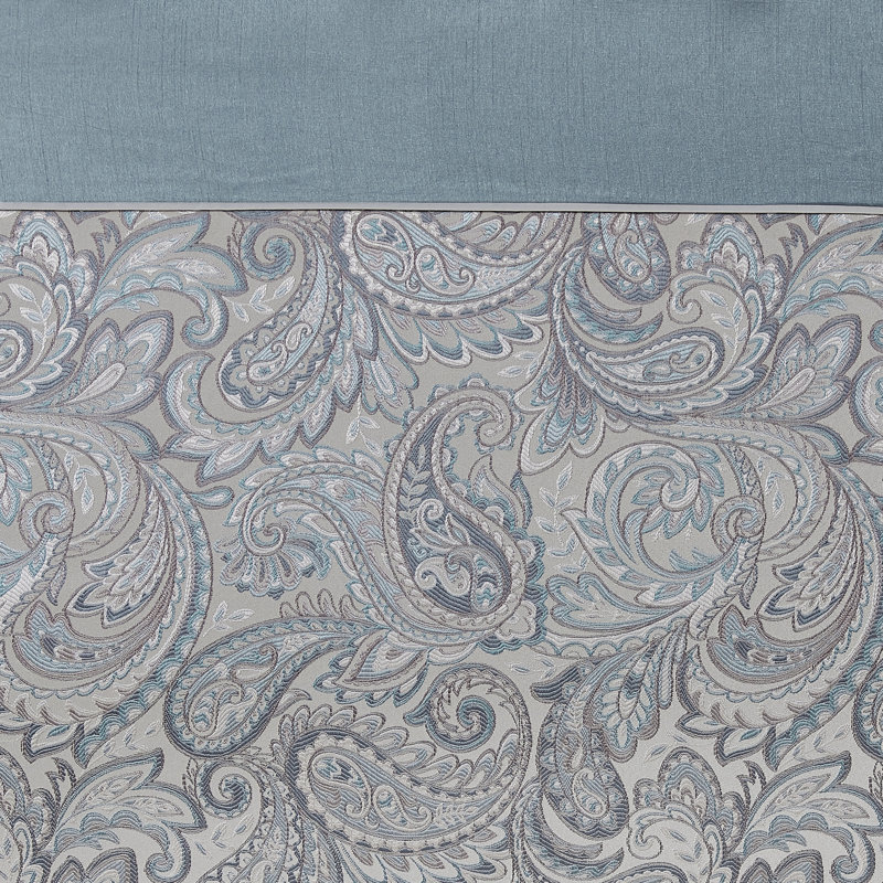 Rideau de douche en jacquard Aubrey, H 72 po x l 72 po, Bleu sarcelle