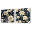 Ensemble de 2 collages industriels carrés ivoire et bleu à motif floral industriel-101849794-101849796