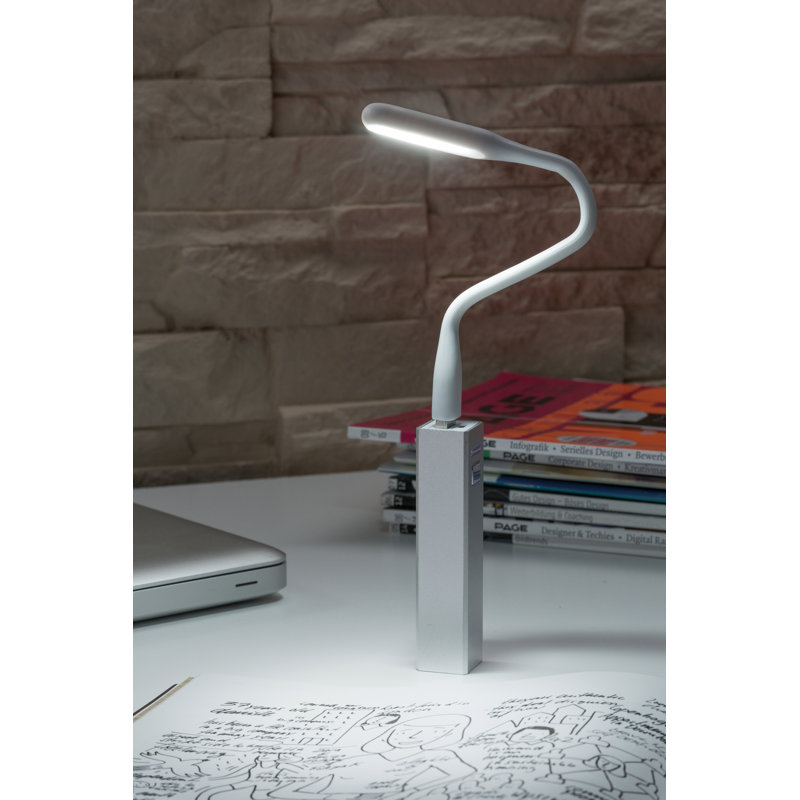 Saldana Adjustable USB Desk Lamp, White