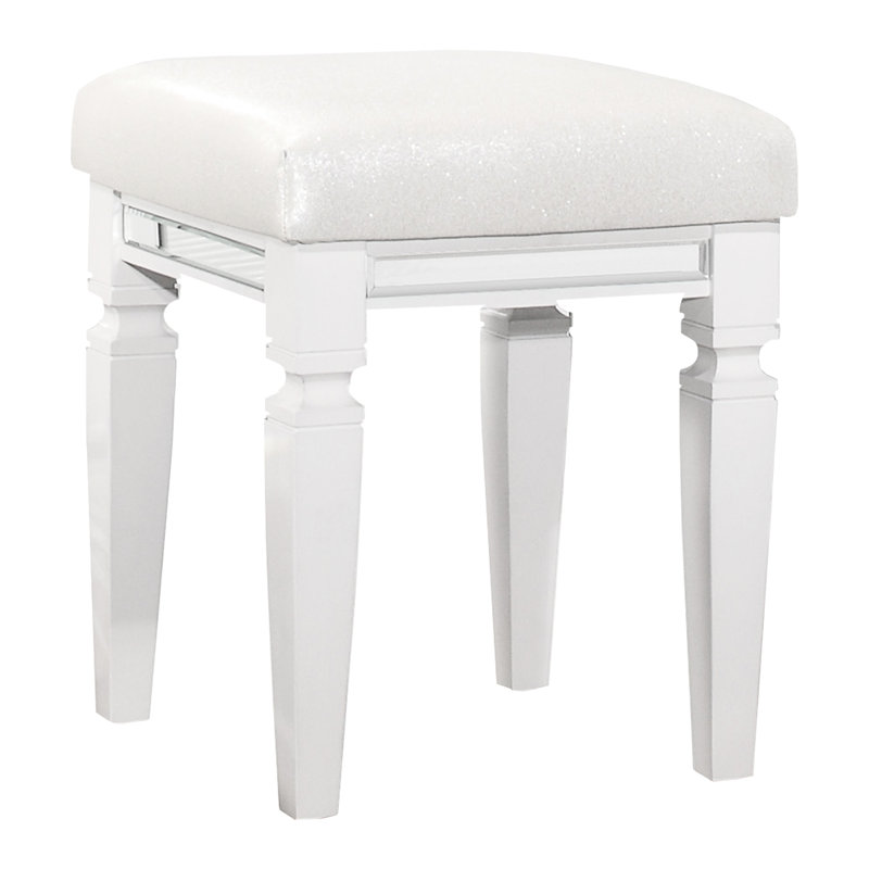 Tabouret de coiffeuse Modern, Blanc, Blanc