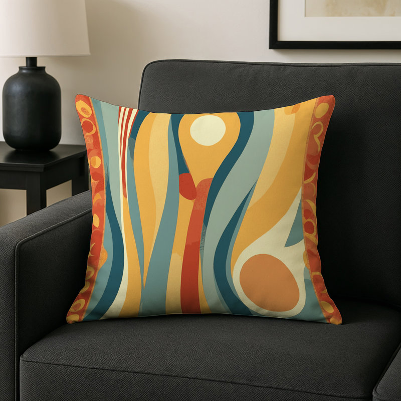 Groovy Curl Indoor And Outdoor Pillow, Square 20"