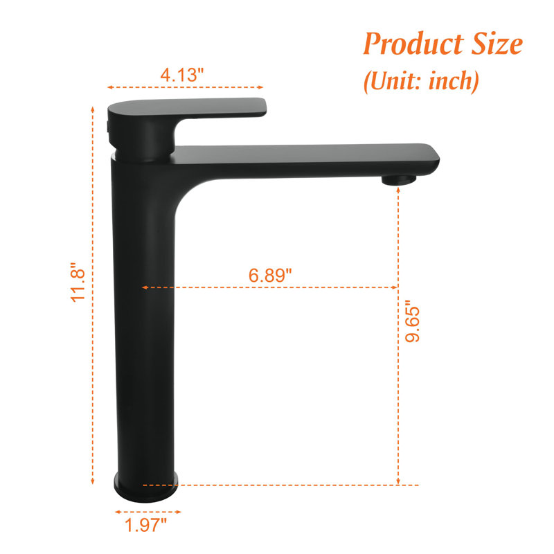 Vessel Sink Faucet Single-handle Bathroom Faucet, Matte Black