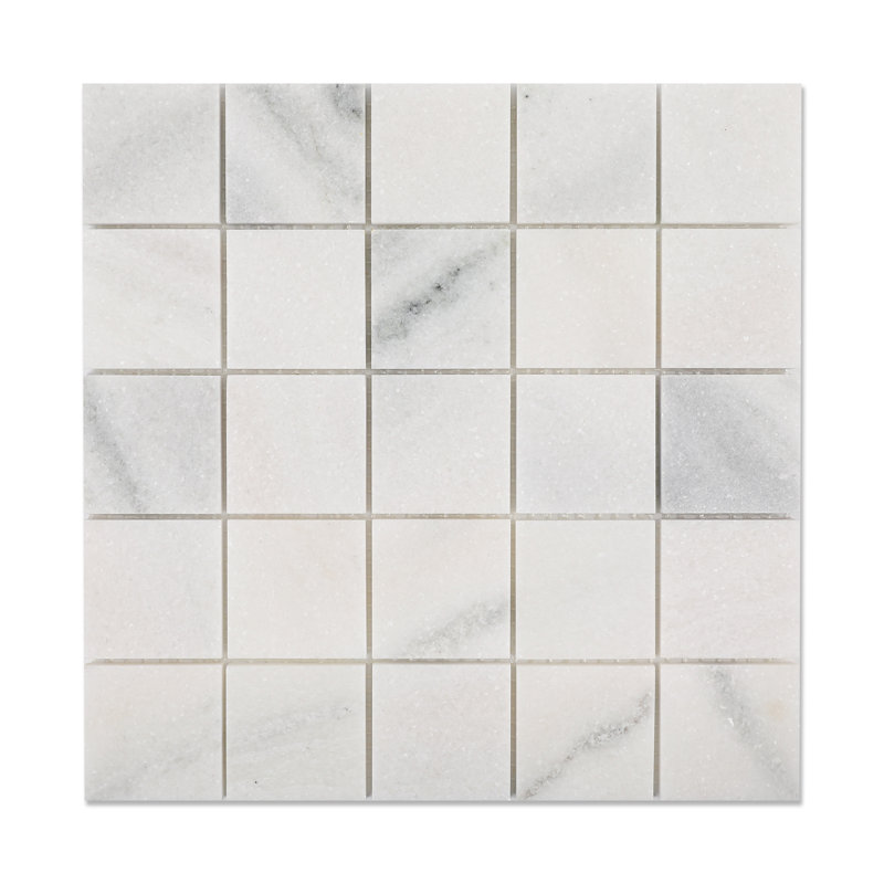 Carrelage mosaïque en marbre carré 2 po x 2 po Diflart, Thassos à pollen carré 2 po x 2 po