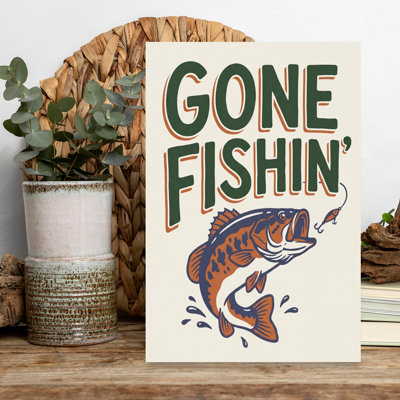 «Gone Fishin Bass», impression rétro sur toile, nature, été