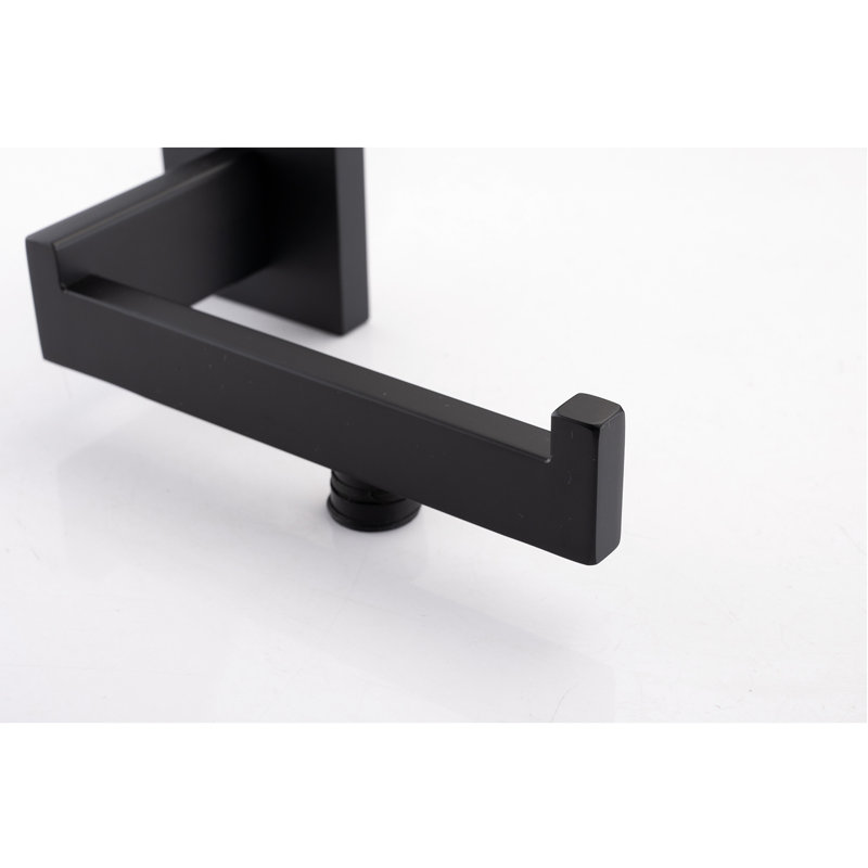 Quincaillerie de salle de bain noir mat, 4 pièces, en acier inoxydable, Noir mat
