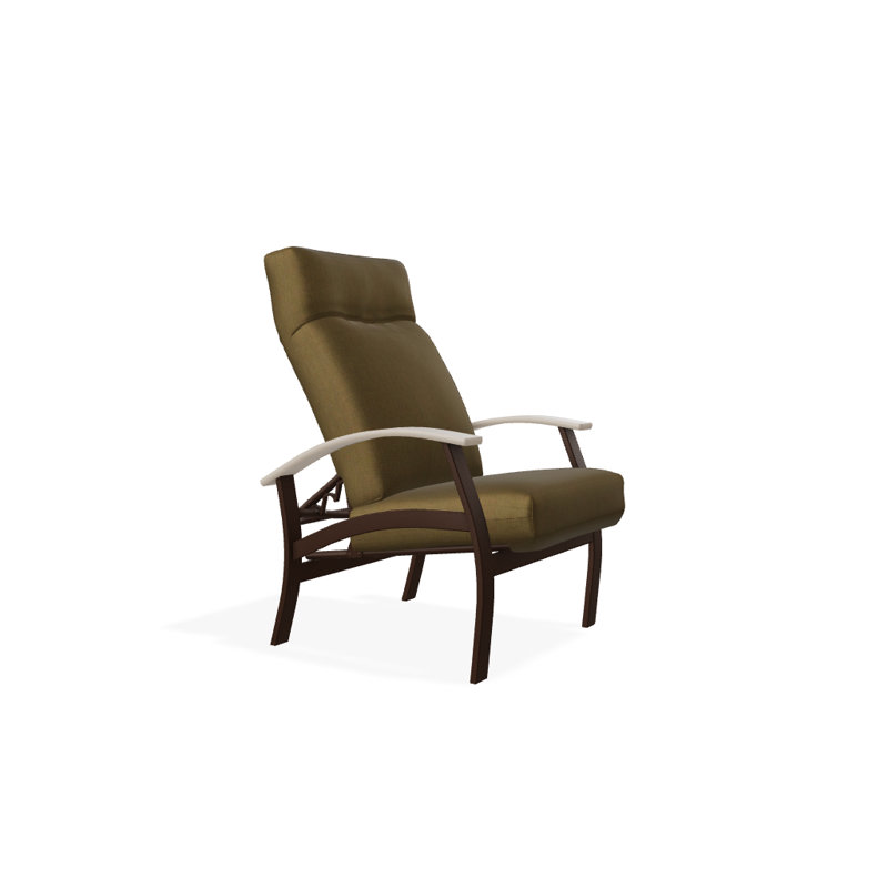 Chaise de patio inclinable avec coussins Askar, Toile Sunbrella® beige chiné, Désert P60, Kona texturé