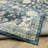Jacquarius Vintage Bordered Traditional Blue/Ivory Washable Area Rug Mat-1300556905
