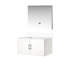 Meuble-lavabo blanc brillant avec comptoir en marbre Miroir à DEL avec fermeture en douceur, espace de rangement avec surface supérieure incluse-1420079878
