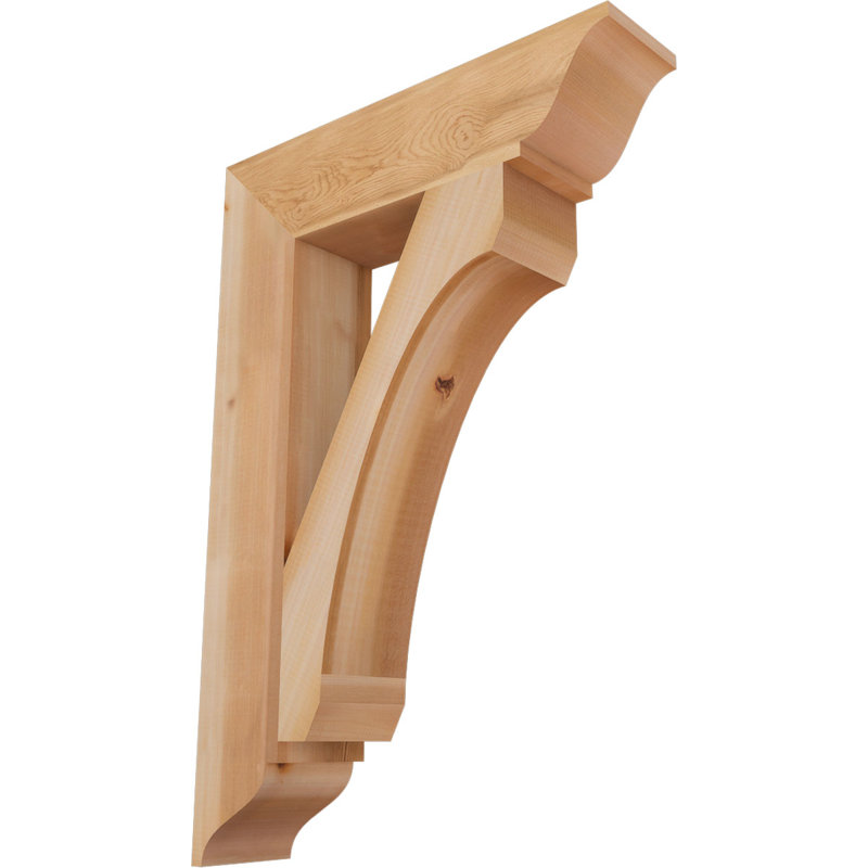 Support en bois rustique traditionnel BKTLEC01, Cèdre rouge de l'Ouest (lisse), H 38 po x l 5,5 po x P 26 po