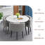 Ensemble de salle à manger rond moderne avec table à motif de marbre et 4 chaises rembourrées - Conception compacte et élégante pour les petits espaces-1358501239-1375363542