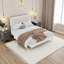 Grand lit luxueux rembourré en velours - beige, doux et robuste pour des nuits douillettes-1582423724
