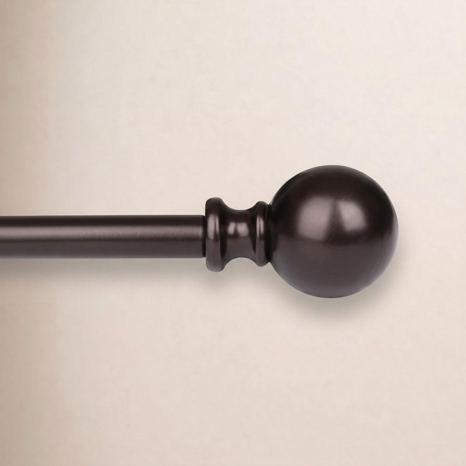 Adjustable Metal Single Curtain Rod, 48" - 86", Oil Rubbed Bronze
