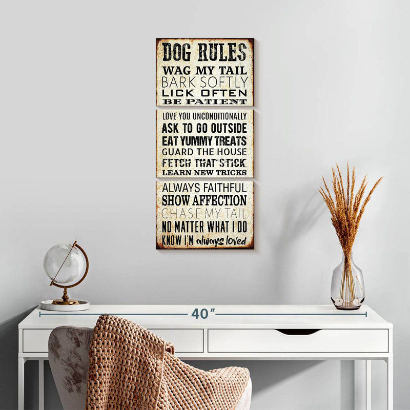 Dog Rules, 27" H x 12" W