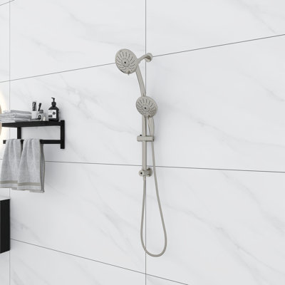 5" Multi Function Dual Shower Head, with Adjustable Slide Bar