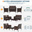 Ensemble de conversation d'extérieur en osier pour 4 personnes avec coussins et table basse-840578639
