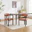 Ensemble de 2 chaises de salle à manger modernes rembourrées avec pieds en métal noir Boucle-801250823