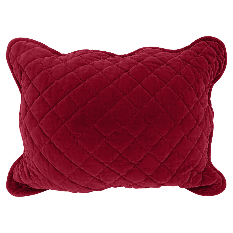 Mundo Geometric Rectangular Lumbar Cushion, Red