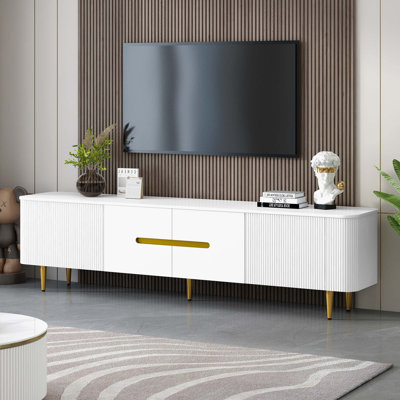 Minimalist TV Stand For Tvs Up To 85 Inches, Modern Entertainment Center Media Console With 4 Spacious Cabinets Used For Living Room by Mercer41