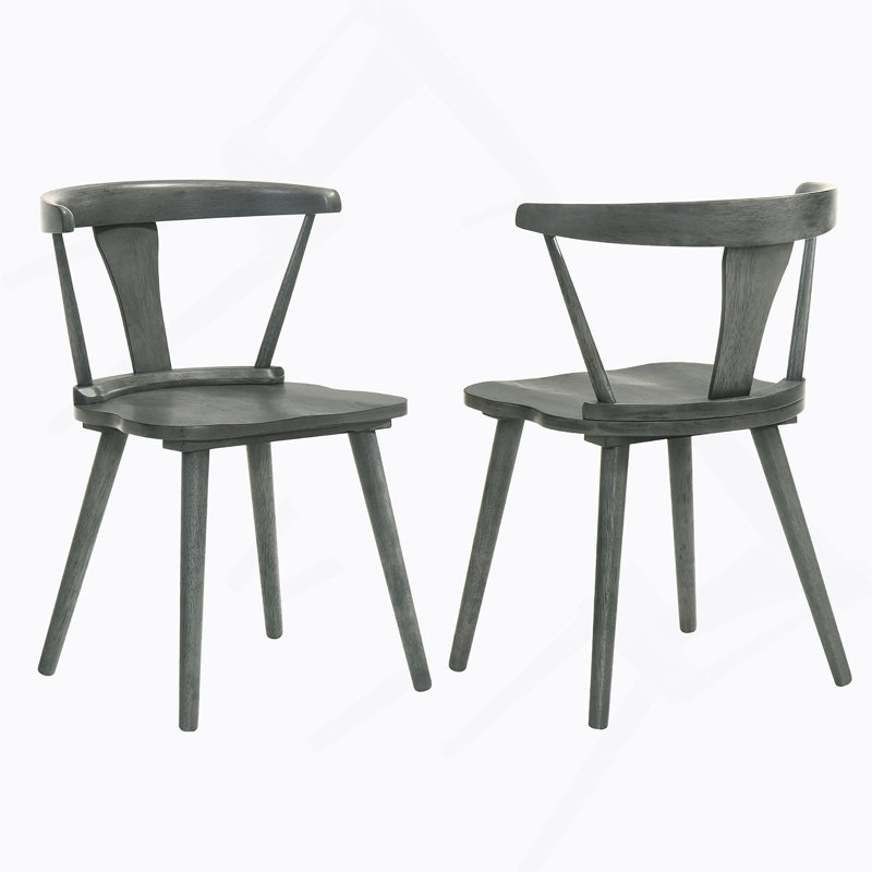 Ensemble de 2 pièces pour chaise de salle à manger rustique moderne de style campagnard au design rétro, facile à assembler