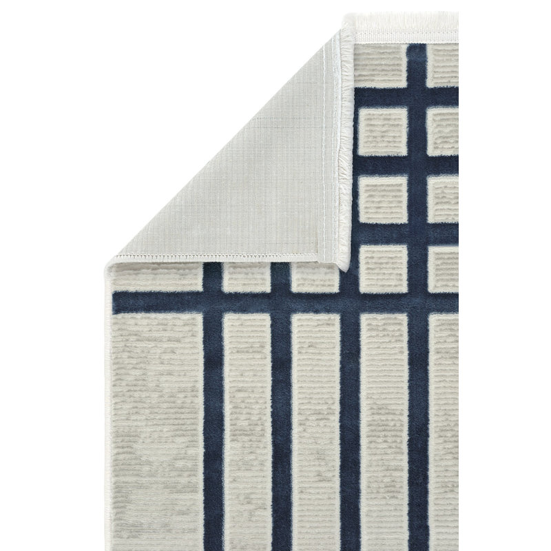 Geometric Machine Made Indoor / Outdoor Area Rug, Rectangle 2'7" x 4'11"