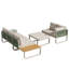 Outdoor Sofa Set 6-Piece, Corner Design With Table & Coffee Table, Grey Cushions